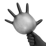 Beho-100個の産業用使い捨てニトリルラテックスブラック手袋パウダーフリー L