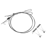 BCP 2sets 1 Mツイスターステンレススチールケーブル写真ハンギングフック調整可能+ Sメタルフック、調整可能なフォト吊りフックアートHanging大きな画像表示システムギャラリーキット