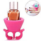 Generic Rose : 1Pcs Rubber Nail Polish Bottle Holder For DIY Nail Art Tips Varnish Polish Clip Stora