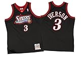 アレン・アイバーソンフィラデルフィア76ers # 3 NBA Mitchell & Nessメンズ1997 – 98 Authenticメッシュジャージーブラック ブラック