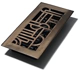 Decor Grates AD410-RB 4-Inch by 10-Inch Art Deco Floor Register, Solid Brass with Rubbed Bronze Fini