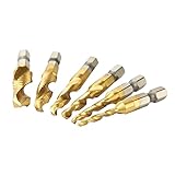 Kingsdun ドリルタップ M3 M4 M5 M6 M8 M10 タップドリルセット 面取りタップ 穴あけ ネジ切り 木材 PV板 軟鋼 薄いアルミや鉄板の加工用 特殊鋼螺旋形タップ ドリルセット