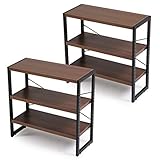 LOWYA ラック セット パソコンデスク ラック 木製 幅70cm ウォルナット