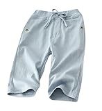 Plus Nao(プラスナオ) クロップドパンツ 7分丈 ズボン 子供用 ボトムス ウエストゴム ウエスト紐 おしゃれ カジュアル ポケット付き シンプ ブルー 120cm