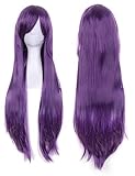 パンプキンパレード ウィッグ 3点SET ロング ストレート フル ウィッグスタンド付 ロイヤルパープル