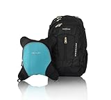 Obersee Bern Diaper Bag Backpack with Detachable Cooler, Black/ Turquoise by Obersee