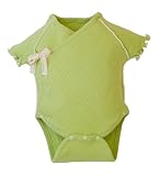 yuga☆前あきボディ 半袖 セージ染め 60cm オーガニックコットン100% 天然染め ベビー 服 子ども服 キッズ 女の子 男の子 兼用 ボディ 前開き 肌着 半袖 出産祝い プレゼント 綿10