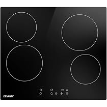 Devanti Ceramic Cooktop, 4 Burners Zones Portable Cooktops Cookware Cooker  Super Powerful Electric Stove Hot Plate Home Kitchen Appliances, 6000W  Touch Control 9 Level Power Adjustment Black: Heating: Amazon.com.au