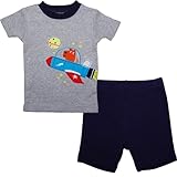 カーターズ（Carter's)男の子用グレー&紺ロケットワンちゃんパジャマ上下2点セット 6months 6ヶ月用 70cm 出産祝い,ネイビー寝巻き,綿おねんね着,犬柄コットンスリープウェア【並行輸