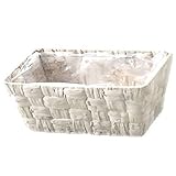 定番バスケット　ロータスステムカゴ　4寸連鉢角タイプ　鉢カバー　白チェッカー　3-1017　Lotus stem