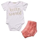 ZQJP ベービー服 ロンパース +ショートパンツ 新生児 幼児 女の子 出産祝い 0-24ヶ月設定 (70（0~6M))