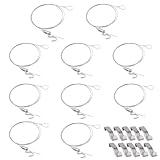 East Leaf ピクチャーレール ワイヤー フック 絵画 壁掛け 金具 (1.5m 10個セット)