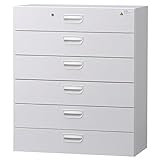 【送料別】【HCB-SL6D】 スチール書庫 ラテラル キャビネット 収納 完成品 ラテラル6段(下置き) 戸棚 書棚 【オフィス家具市場オリジナル:日本製】 W900×D450×H1050 ホワイトグレー 【車上お渡し/時間指定不可】