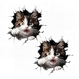 ZQX 車用デカール ねこ 可愛い 傷隠し ねこステッカー 日焼け止め 耐摩耗性 防水 車用デコレーション 3Dステッカー 2枚セット