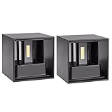 Baoblade ２タイプ選べる　LED装飾ライト　防水　ウォールランプ　バルコニー　調整可能なライト　航空アルミニウム　2個 - ブラック