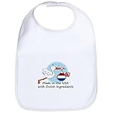 CafePress Stork Baby Netherlands USA Bib - Standard Cloud White [Apparel] Cute Gift Present by CafeP