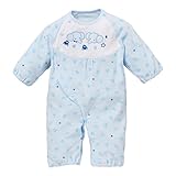 西松屋 EFD パイル長袖コンビドレス（ウサギ/クマ/ゾウ）【新生児50-60cm】 新生児 ブルー