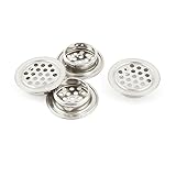 uxcell 目皿　ユニフィルタ　メッシュ穴　丸シェイプ　シルバートーン　35 x 10mm　4個入り