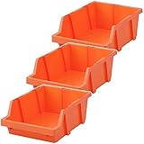 アイリスオーヤマ 職人の車載ラック 専用 スタッキングコンテナ 3個セット SKN-300 オレンジ