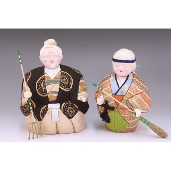 古布高砂人形、几帳セット 古布高砂人形、几帳セット