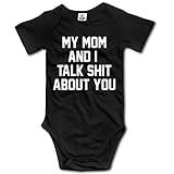 Infant My Mom and I Talk Shit About You Funny Cute Baby Onesieボディスーツ カラー: ブラック