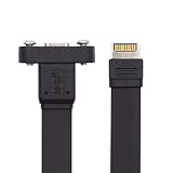 xiwai USB 3.2 延長データケーブル 20Gbps IDC Type-E 20ピン - USB-C Type-Cメスフロントパネルヘッダーアダプターコード 1.6フィート フレキシブルフラットFPCデザイン SSD HDD 電話 タブレット対応