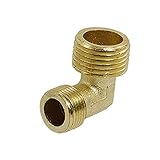 uxcell オスのエルボー エアー コンプレッサー用 真鍮の M×M スレッド ライト アングル アダプタ