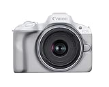 Canon EOS R50 ミラーレスカメラ RF-S18-45mm F4.5-6.3はSTMレンズキット 24.200万画素CMOS(APS-C)センサー 4Kビデオ ハイブリッドカメラ 写真とビデオ ビデオブログ コンテンツクリエーター RFマウント ホワイト