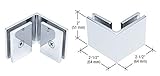 ホワイト正方形90度glass-to-glassクランプ SGC90CH 1