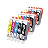 Karasaki BCI-331 BCI-330 互換インク キヤノン(canon)用 BCI-331+330/5MP BCI-330PGBK BCI-331BK C M Y 5色2セット＋2黒 合計12本 対応機種:PIXUS TS8530 / TS8630 / TS8730 / TS8830【残量表示対応/個包装】