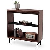 LOWYA （ロウヤ） サイドラック ラック スリム収納 木製ラック 天然木 スチール可動棚 幅70cm ブラウン