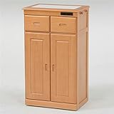 キッチンカウンター/キッチン収納 【幅52cm/ナチュラル】 木製 タイル天板 二口コンセント/キャスター付き 【代引不可】 特配【TS1869】 top1-ds-1831728-ah [簡素パッケージ品]