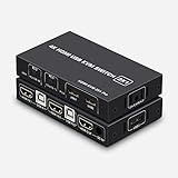 kvmスイッチ hdmi 4K kvm スイッチ HDMI切替器 4ポート（PC4台用）Ultra HD 4K 60Hz HDMI2.0 HDCP2.2 3D/HDRスプリンター USB2.0 USBキーボード/マウス共有 USBメモリ/プリンター/外付けハードディスク対応 外付けスイッチ付き電源不要 (KVM スイッチ4ポート)