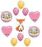 loonballoon Fox Woodland Animals It 's A GirlベビーシャワーWelcome 11 Party Mylarバルーンセット