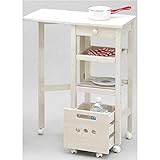 ストアレッジ片バタワゴン　キャスターラック付 ホワイト