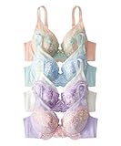 [ニッセン] ブラジャー セット 4枚組 フルカップ 花柄 刺しゅう インナー レディース