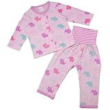 ガールズ|ベビー|パジャマ[enfant pur]腹巻付ロールアップ袖|長袖パジャマ 上下セット |猫柄パジャマ|ロールアップパジャマ|女の子 90cm PK-ピンク