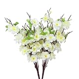 Lovoski 2本 造花 桃の花 ホーム 結婚式 インテリア 花　 - ホワイト