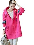 （PINK17°）レディース マタニティ パーカー 大きいサイズ ゆったり フード 楽ちん ゆったりサイズ 136 (レッド)