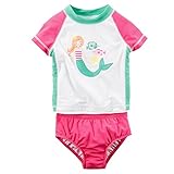カーターズ Carter's ベビー 水着 半袖 ラッシュガード ＆ ボトムス 2点セット　紫外線カット UPF50+ ナイロン82% Carter's 2-Piece Mermaid Rashgua