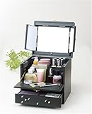 桜柄 大容量 メイクボックス 三面鏡 持ち運び