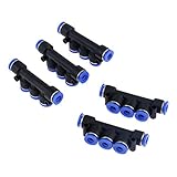 5個入り クイック継手 エア空気圧 配管継手 エルボー コネクタ 5ウェイ直径 6mm