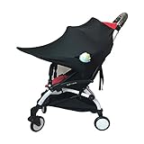 (ニュージャパン)ベビーカー用日よけ サンシェイド レイフリー UVカット99%　収納ポケット付き　ブラック (黒)