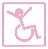 【全16色】車椅子マーク/車イス　サイン/カー ステッカー/Car/リラックス/車用/シール/ Vinyl/Decal /バイナル/デカール/-2 (ピンク) [並行輸入品]
