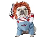 チャッキー 変装 犬 ハロウィン 犬 服 フレブル フレンチブルドッグ コスチューム コスプレ おもしろグッズ 仮装 変装 犬 服 秋 冬 クリスマスプレゼント 小型犬 中型犬 大型犬 厚手 (S)