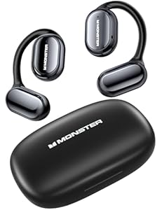 Monster 空気伝導 ワイヤレスイヤホン オープンイヤー Bluetooth5.4 IPX6防水 16mmドライバー 4g超軽量 Hi-Fi音質 テレワーク スポーツ対応