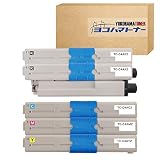 OKI用 再生 TC-C4A 増量版 4色＋ブラック 1本 TC-C4AK2 TC-C4AC2 TC-C4AM2 TC-C4AY2 ブラック 2本 シアン マゼンタ イエロー 各1本 (全5本） 再生トナー リサイクルトナー C332dnw MC363dnw