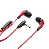 3.5φステレオハンズフリーイヤホン フラットケーブル レッド PG-SHE03RD