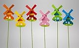 木製カラフル風車ピック　6本セット