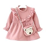 WIN キッズワンピース フォーマル女児 キッズ 服 子供 長袖 女の子 ガールズ ワンピース 韓国スタイル 結婚式 発表会 入園式 入学式 卒園式 卒業式 七五三 パーティー (70cm, ピンク)